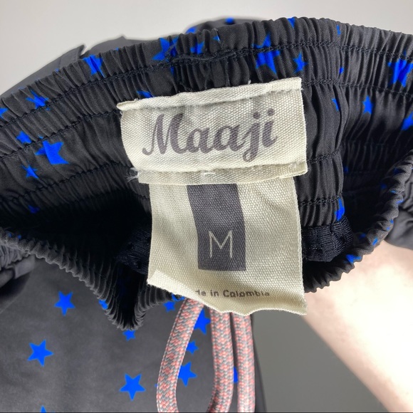 NWT MAAJI Starry Sky Sporty Shorts Swim Trunks Black Blue Medium - Picture 5 of 5